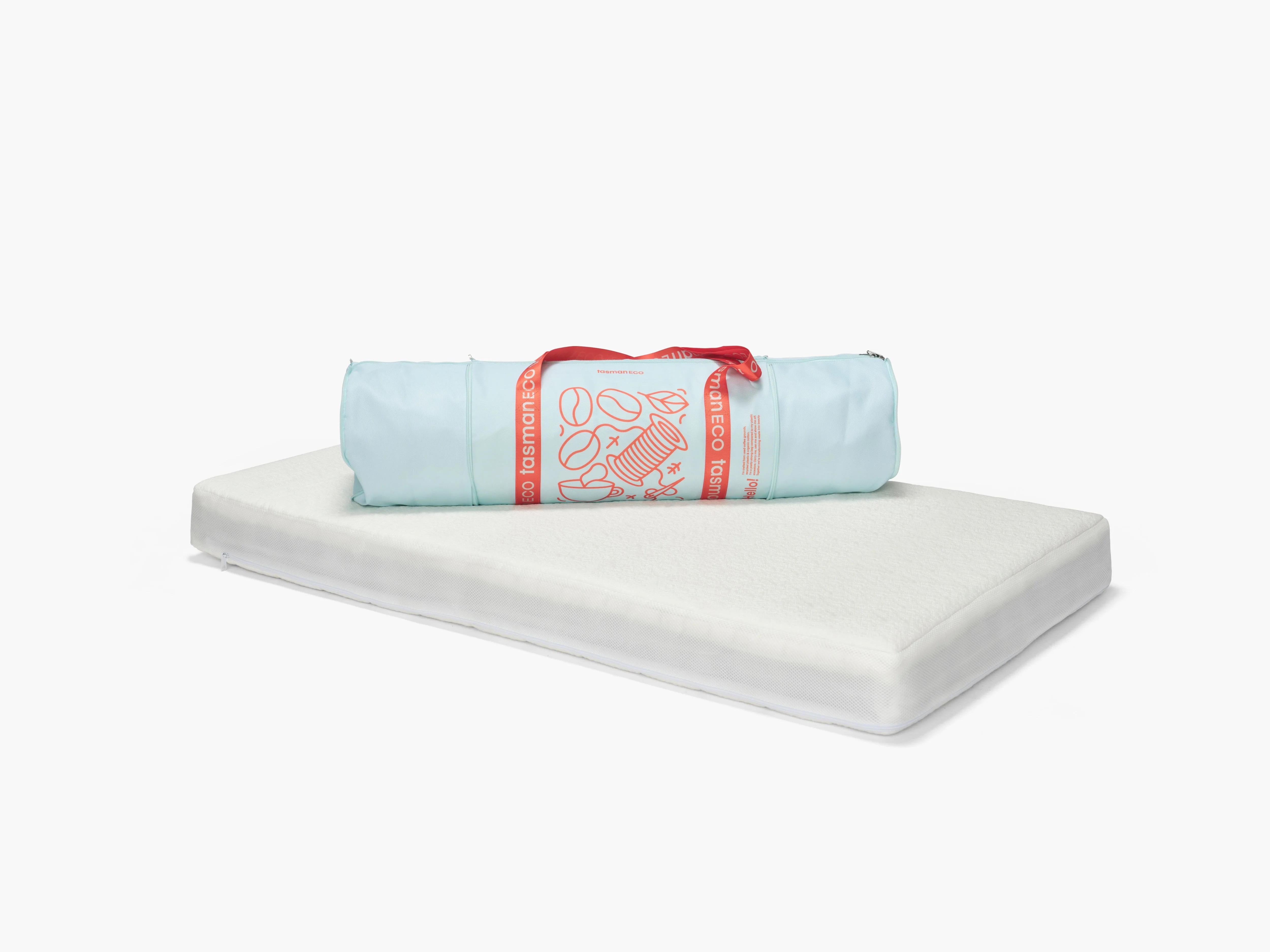 Seena DuoDreamer cot mattress on a neutral background