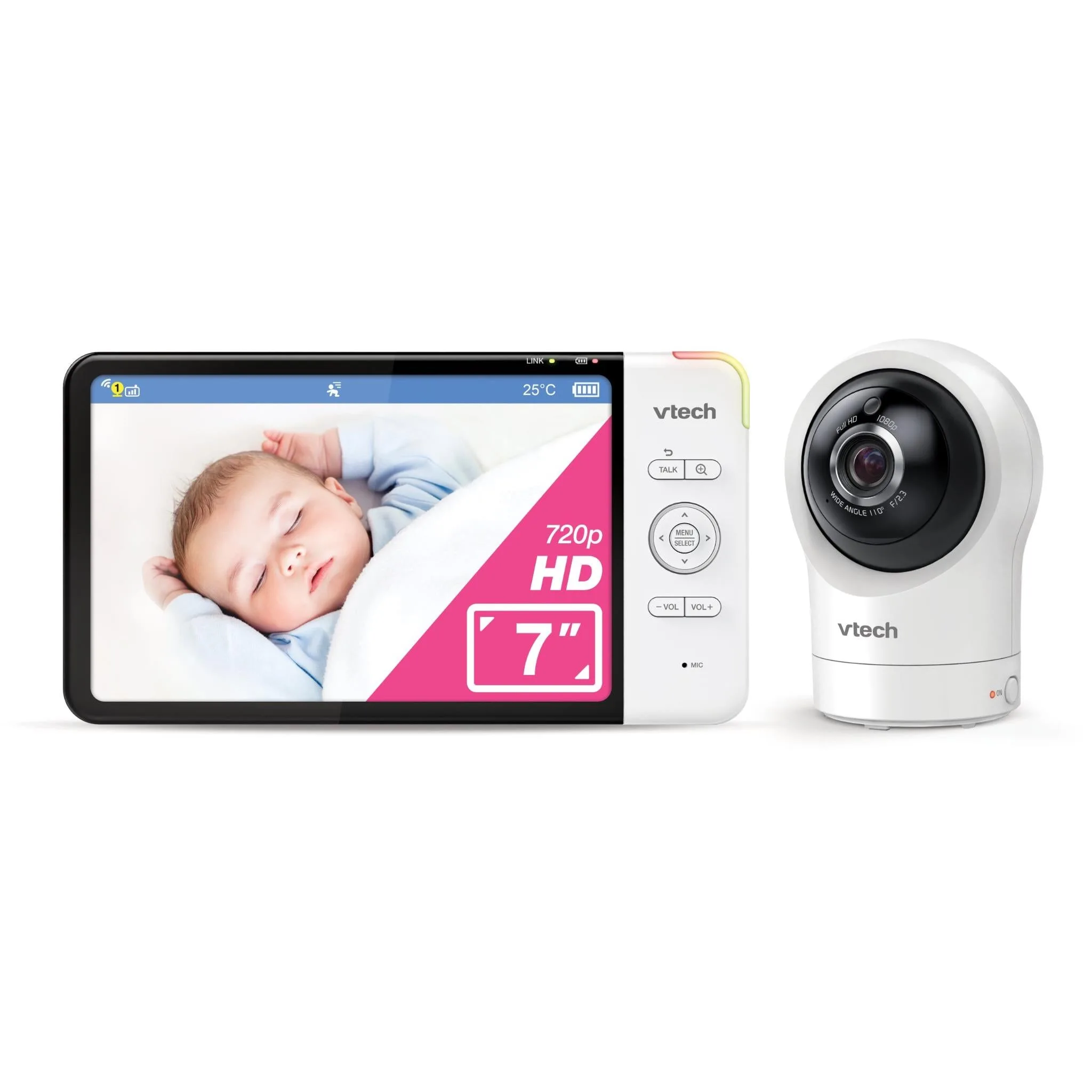 VTech RM7764HDV2 baby monitor with camera and seven-inch parent display
