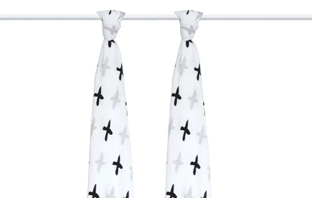 Babyhood Tic Tac Toe Bamboo Muslin Wrap two-piece set
