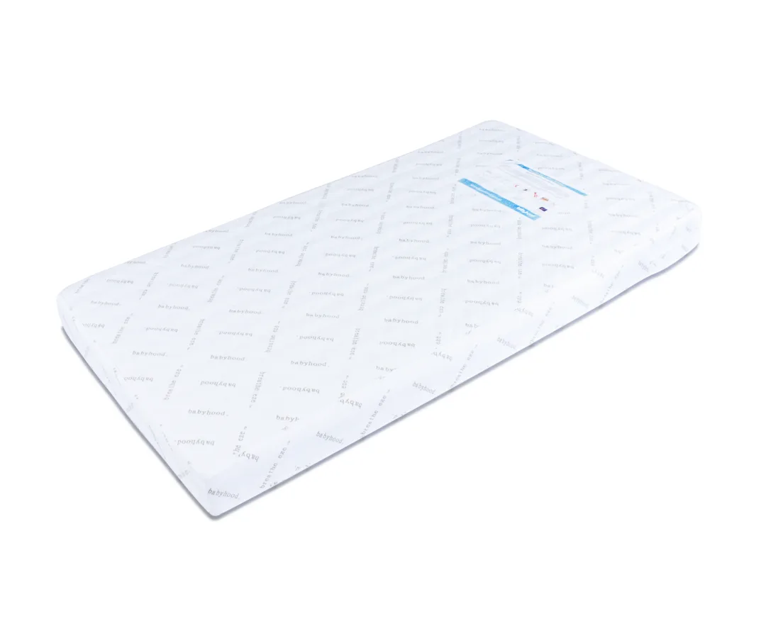 White Babyhood Breathe Eze cot mattress shown on a plain background