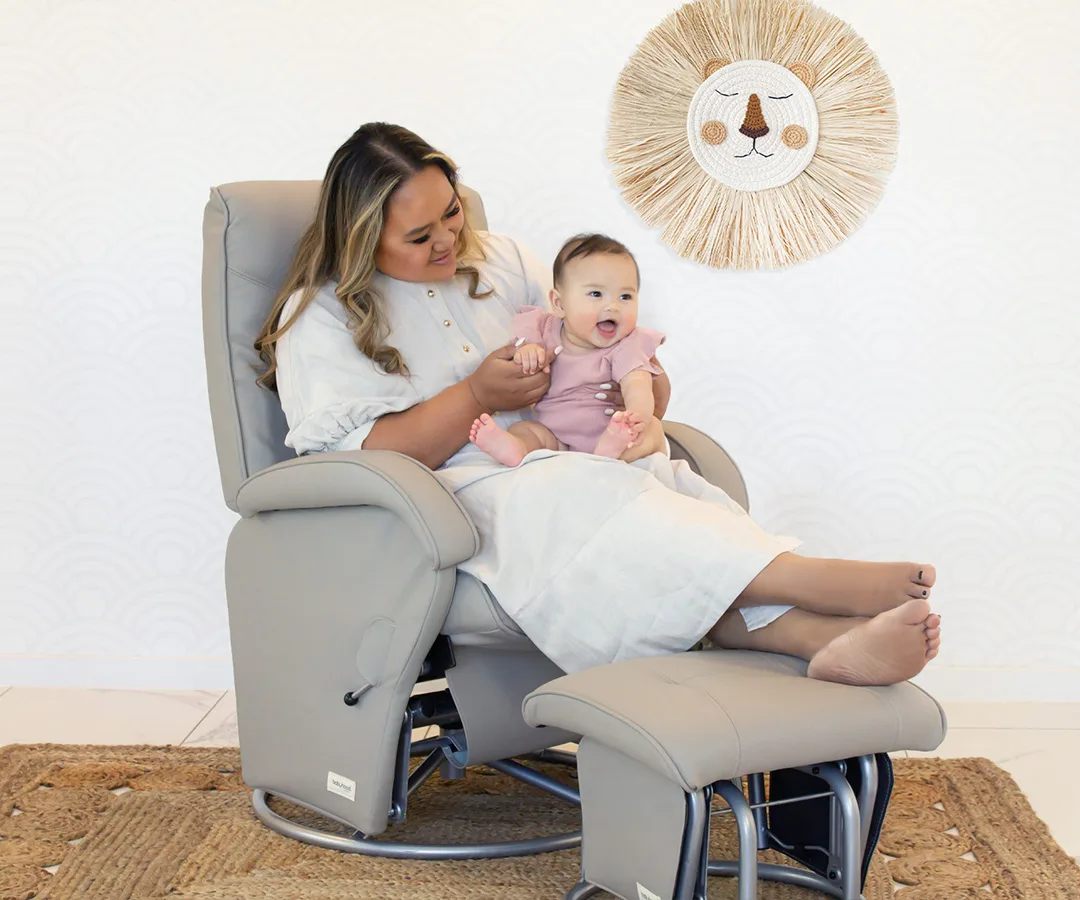 Side view of the Diva chair showing its reclining frame