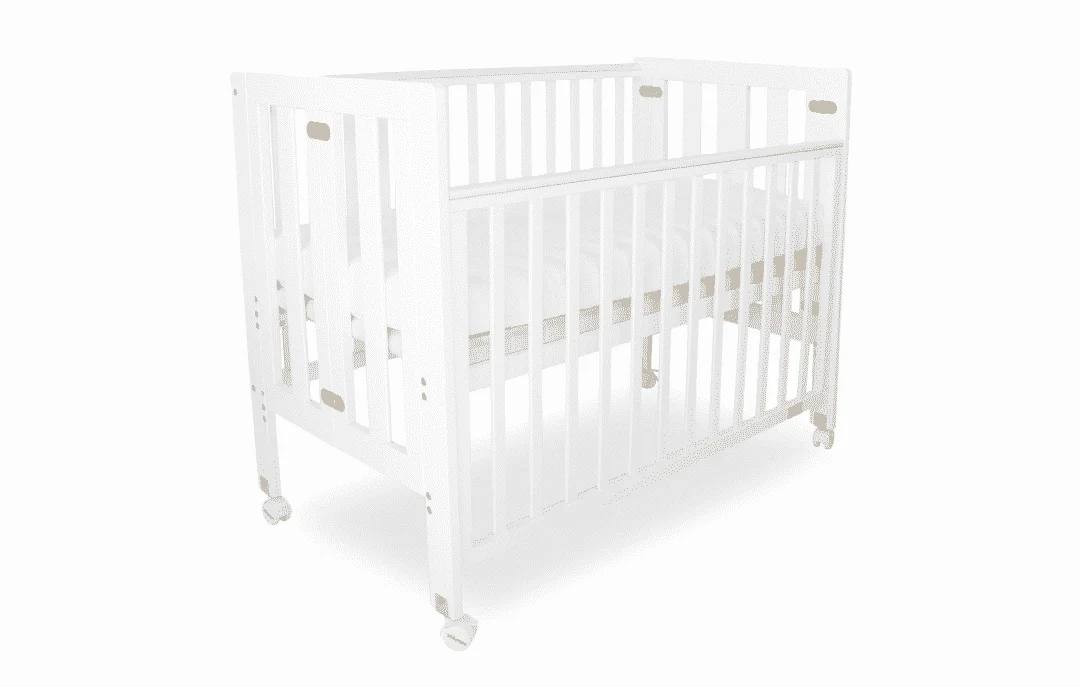 Babyhood Fold N Go Timber Cot in White