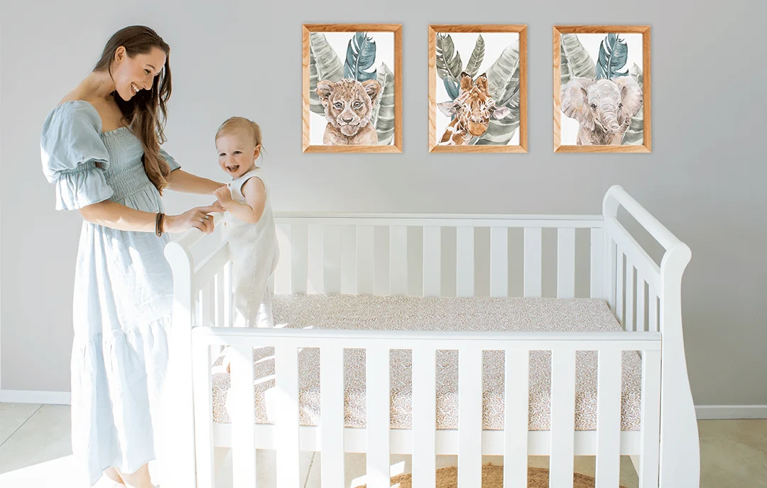 Babyhood Georgia Sleigh Cot in an official nursery photograph