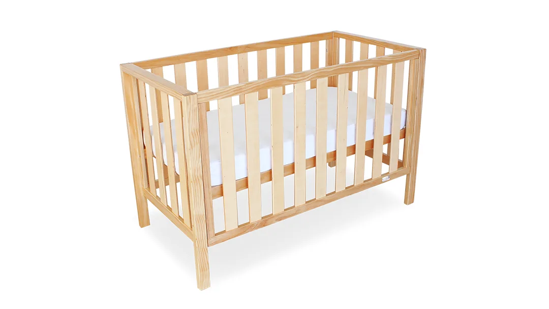 Small Bamboo Breathe Eze innerspring mattress included with the Mali Compact Cot