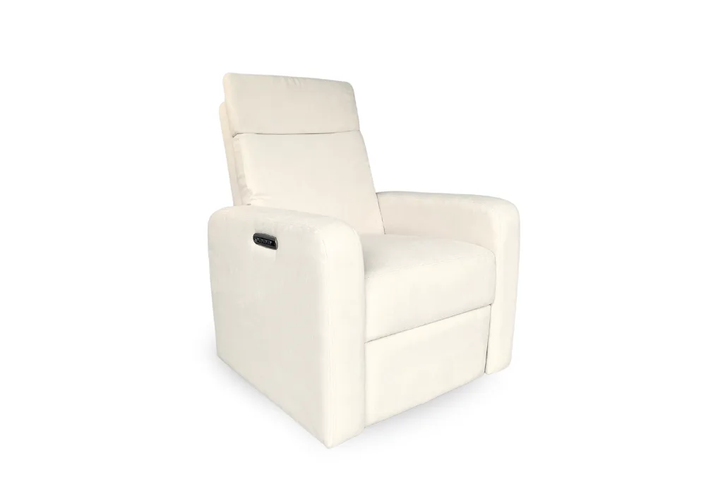 Ivory Babyhood Roma Electric Feeding Glider Chair in an upright position