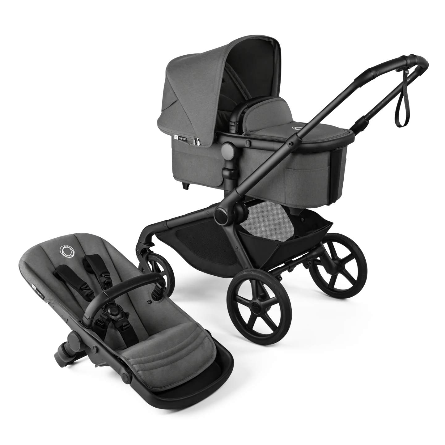 Bugaboo Kangaroo pram with bassinet and seat components