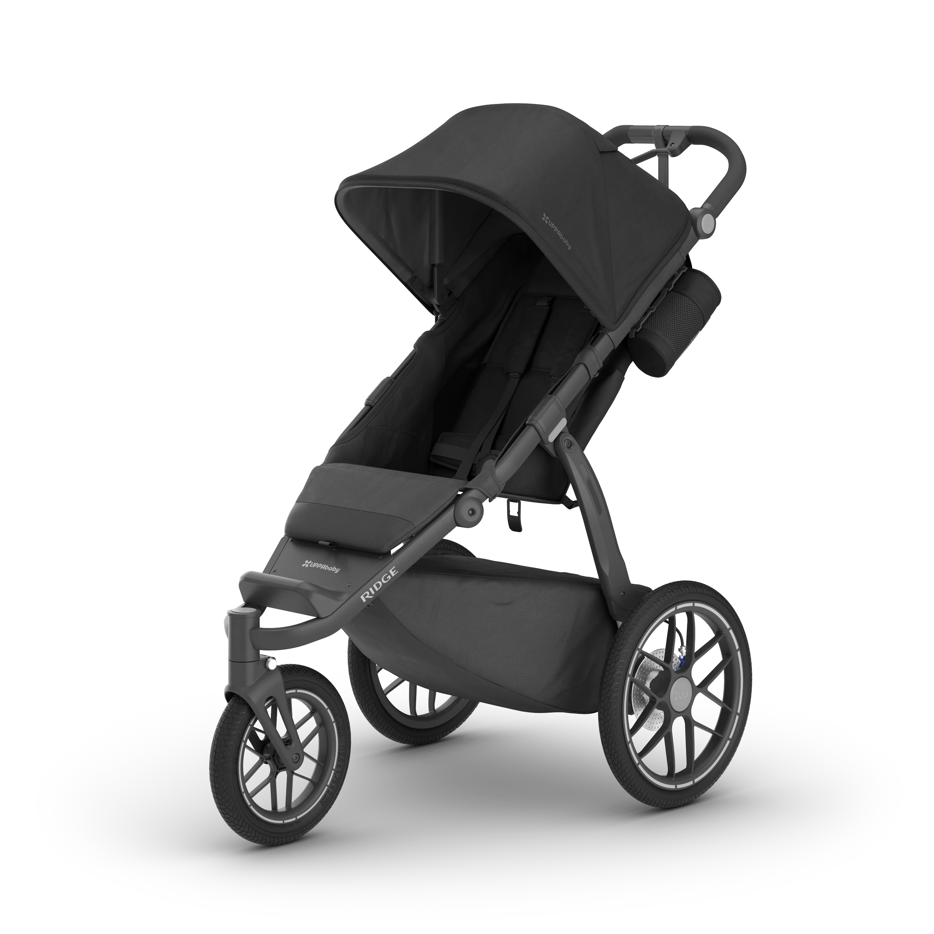 Black UPPAbaby Ridge V2 three-wheel pram